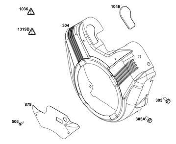 Blower Housing Group Diagram and Parts List for 305446-0639-F1  Briggs and Stratton Engine